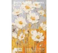 White Sunset Flowers Cross stitch pattern book | Nature series | Flower cross stitch | Botanical embroidery