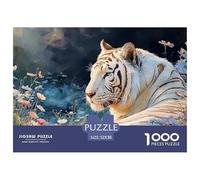 White Tiger 1000 Pcs Stabiler Karton Puzzle Wild Large Animal Stressabbau Familienspiel Puzzles Als Geburtstagsgeschenke 52x38cm/1000pcs