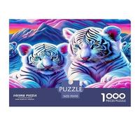 White Tiger Puzzle Imposible,desafío for Adults Entretenimiento Creativo 1000 Piezas Obra De Arte De Juego De para Adultos, Regalos A Partir De 14 Años 70x50cm/1000pcs