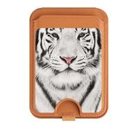 White Tiger - Soporte magnético para tarjetas para iPhone 16, 15, 14, 13 Pro Max, multicolor