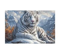 White Tigre Puzzle 1000 Piezas 3D Creativo Bestias fantásticas Rompecabezas para Hombres Y Mujeres Decoración Hogar Moderno Construir Maquetas 1000 PCS