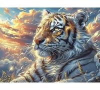 White Tigre Rompecabezas 500 Piezas Cartón para Niños Mayores 14 Años Menagerie Radiante y fantástica Noches De Cita Antiestrés Pack Completo Detalle Único Original 500 PCS
