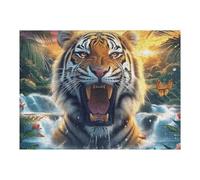 White Tigre Rompecabezas 500 Piezas Cartón para Niños Mayores 14 Años Menagerie Radiante y fantástica Noches De Cita Antiestrés Pack Completo Detalle Único Original 500 PCS