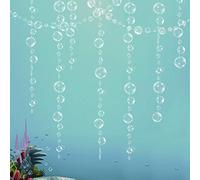 White Transparent Bubble Garlands for Party Decorations Hanging Floating Bubbles Cutout Streamer Background for Mermaid Under The Sea Birthday Home Kids Room Prom Wedding Baby Shower Decor