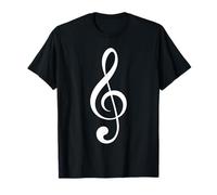 White Treble G Clef Music Note Músico Regalo Unisex Camiseta