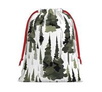 White Trees - Bolsas de regalo con estampado de camuflaje vibrante con cordón, colección de bolsas de regalo de cumpleaños, bolsas de regalo reutilizables, bolsa de regalo de Navidad