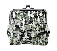White Trees - Carteras pequeñas de camuflaje para mujer, carteras para mujer, monedero para mujer, cartera pequeña para mujer, con cremallera y cierre de beso, Negro -, Talla única, Art Deco