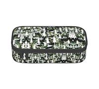 White Trees - Estuche para lápices con estampado de camuflaje, tamaño mediano, con doble cremallera para el trabajo, bonito, Camuflaje de árboles blancos, Talla única