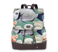 White Tropical Fish - Mochila de cuero para mujer, bolsa para libros de escuela secundaria y universidad, mochila ligera e informal para cada temporada