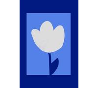 White Tulip: Lined Notebook with Elegant Dark Blue Floral Cover - 120 Pages