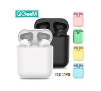 (White, TWS i12) I12 TWS Stereo Wireless 5.0 Bluetooth Earphone Earbuds Headset with Charging Box for iPhone Android Xiaomi