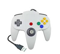 (White) USB N64 Controller, Wired PC Gamepad for Windows, Compatible with N64 Emulators, Retro Gaming Controller