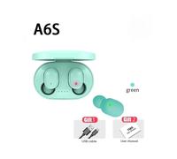 (White) VAORLO A6S Bluetooth 5.0 Wireless Sports Earbuds HiFi Stereo Music with Microphone Noise Cancel Headphone for All Smartphones
