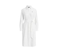 White Vestido camisero de algodón con cinturón ES 30