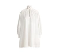 White Vestido camisero de popelina con plisado XS