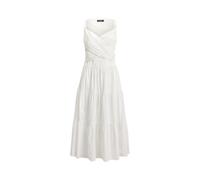 White Vestido de paño de algodón con volantes 34