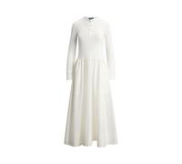 White Vestido Henley de algodón XXS