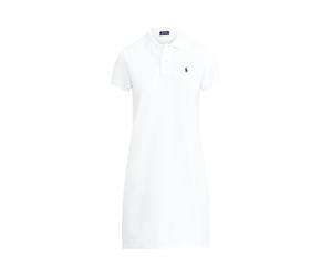 White Vestido tipo polo de piqué de algodón S
