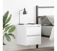White Wall Mounted Night Stand 38x34x40 cm, Floating Bedside Table with Storage Shelf, Modern Minimalist Nightstand for Bedroom, Durable Engineered Wood, Easy to Clean and Install