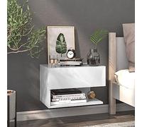 White Wall Mounted Nightstand Floating Shelf with Storage Space, Multifunctional Bedside Table for Small Spaces, Easy to Clean Plywood Design, 46x29.5x30cm, MAX Load 50kg