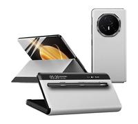 (White, White) For Honor Magic V3 5G Case View Window PU Leather Phone Cover with Stylus