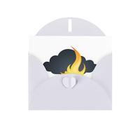 White WHJSHOP Flame under the dark clouds - Tarjeta de felicitación de papel nacarado de alta gama, doble cara, efecto perlado, hebilla de amor, sobre de papel perlado