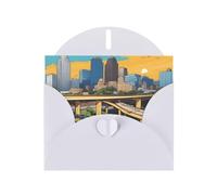 White WHJSHOP - Tarjeta de felicitación con diseño de dibujos animados de Austin Texas, papel nacarado de alta gama, doble cara, efecto perlado, hebilla de amor, sobre de papel perlado