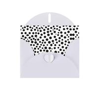 White WHJSHOP - Tarjeta de felicitación con estampado de lunares blancos y negros, papel nacarado de alta gama, doble cara, efecto perlado, hebilla de amor, sobre de papel perlado