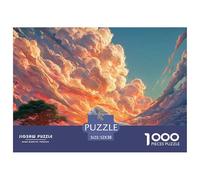White Wild Animal with Fire 1000 Stück Ökopapier Puzzle Lion in Fiery Clouds Stressabbau Familienspiel Puzzles Als Wohnaccessoires 52x38cm/1000pcs