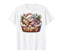 White Winter Cat Accessories For Kitten Mom and Christmas Camiseta