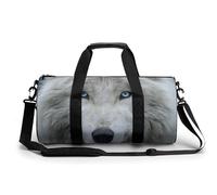 White Wolf - Bolsa de viaje para gimnasio y gimnasio, para mujeres y hombres, bolsa de deporte cilíndrica con correa para el hombro