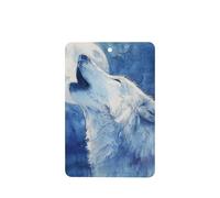 White Wolf Howling At The Moon - Ambientadores para coche, 4 unidades, tarjetas perfumadas colgantes, tarjetas perfumadas para tabletas de aromaterapia de coche
