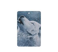 White Wolf Howling In A Snowstorm - Ambientadores para coche, 4 unidades, tarjetas perfumadas colgantes, tarjetas perfumadas para coche, tabletas de aromaterapia