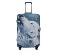 White Wolf Howling in A Snowstorm - Fundas elásticas para equipaje de viaje, a prueba de polvo, resistente a los arañazos, protector de maleta de 22 a 24 pulgadas