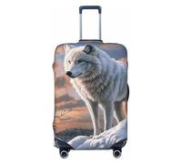 White Wolf in Winter - Fundas elásticas para equipaje de viaje, a prueba de polvo, resistente a los arañazos, para maleta, de 22 a 24 pulgadas