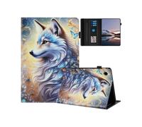 (White Wolf, Multicolor) For Lenovo Tab M10 (Gen 3) Case Pattern Leather Tablet Cover with Auto Sleep Wake, Card Holder - Col