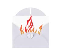 White YYHWHJDE Burning - Tarjeta de felicitación con estampado de llama roja ardiente, 15,2 x 10,2 cm, diseño moderno y único para varias ocasiones