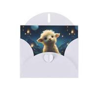 White YYHWHJDE Little Sheep Looking at the Stars - Tarjeta de felicitación de 15,2 x 10,2 cm, diseño moderno y único para varias ocasiones