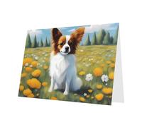 White YYHWHJDE - Tarjeta de felicitación con estampado de Papillon blanco de 6 x 4 pulgadas, diseño moderno y único para varias ocasiones