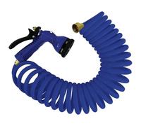 Whitecap P-0440B Manguera en espiral con boquilla ajustable - 15', azul