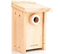 WHITEHORSE Casa de pájaros Azules, casa para pájaros construida según Las especificaciones de NABS, Caja Nido para Varias Especies de pájaros cantores, casa de Cedro para pájaros