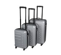 WHITELISTED Slazenger Juego de Maletas 3 Piezas - Maleta de Viaje Cabina, Mediana y Grande - Maletas con 4 Ruedas - Candado de Combinación con Código de 3 Dígitos - Gris
