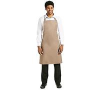 Whites B429 - Delantal con peto de polialgodón color tostado, delantal completo para camareros y chefs