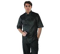 Whites Chefs Apparel A439-S Vegas Chef Chaqueta, Manga Corta, Color Negro