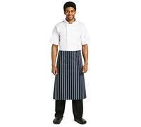 Whites Chefs Apparel a647 cortar cintura delantal, azul y blanco diseño de rayas