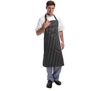 Whites Chefs Apparel Carnicerías delantal polialgodón negro y blanco rayas restaurante