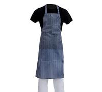 Whites Chefs Apparel Delantal Impermeable Babero Delantal Nylon Azul y Blanco Raya Restaurante