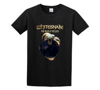 Whitesnake Made In Britain The World Record Tracks DIY Unisex 100% Cotton Short-Sleeve T-Shirts Black L