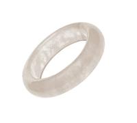 WHITESTONE JEWELRY CO. Anillo de piedra natal para mujeres y hombres, apilable de 6 mm de ancho, hecho de piedras naturales de alta calidad, colección de anillos de piedra maya, 9, Piedra, Cuarzo
