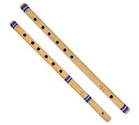Whitewhale Indian Bansuri - Juego de flautas de bambú (incluye 2 flautas: Fipple & Transverse - Instrumentos musicales indios para uso profesional
